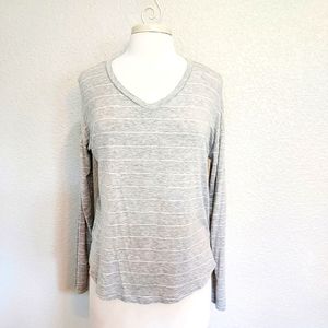 ⭐️5/$20 Mossimo Gray Long Sleeve Striped Top Size X-Small